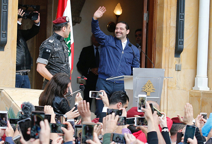 هذا ماقالة الحريرى لمؤيديه عقب وصولة لبنان؟
