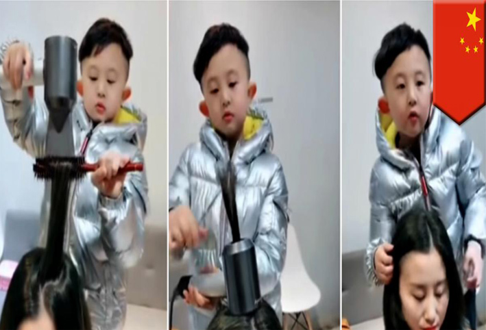 بالفيديو .. طفل صيني يحقق شهرة كبيرة لمهارته في الحلاقة
