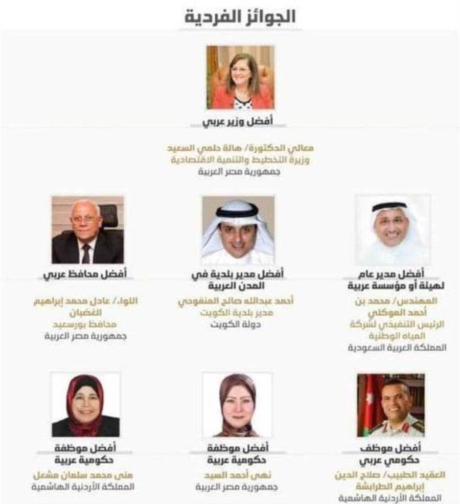 الإعلان عن أسماء الفائزين بجائزة "التميز الحكومي العربي"