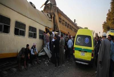 إصابة 12 شخصاً بخروج قطار عن مساره فى المنوفية