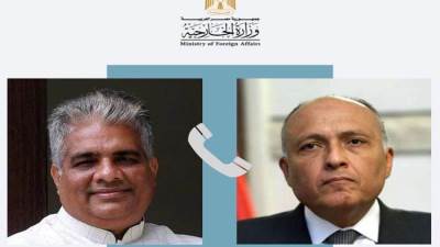  وزير الخارجية يؤكد اهتمام مصر بالتنسيق مع الهند حول موضوعات المناخ المختلفة